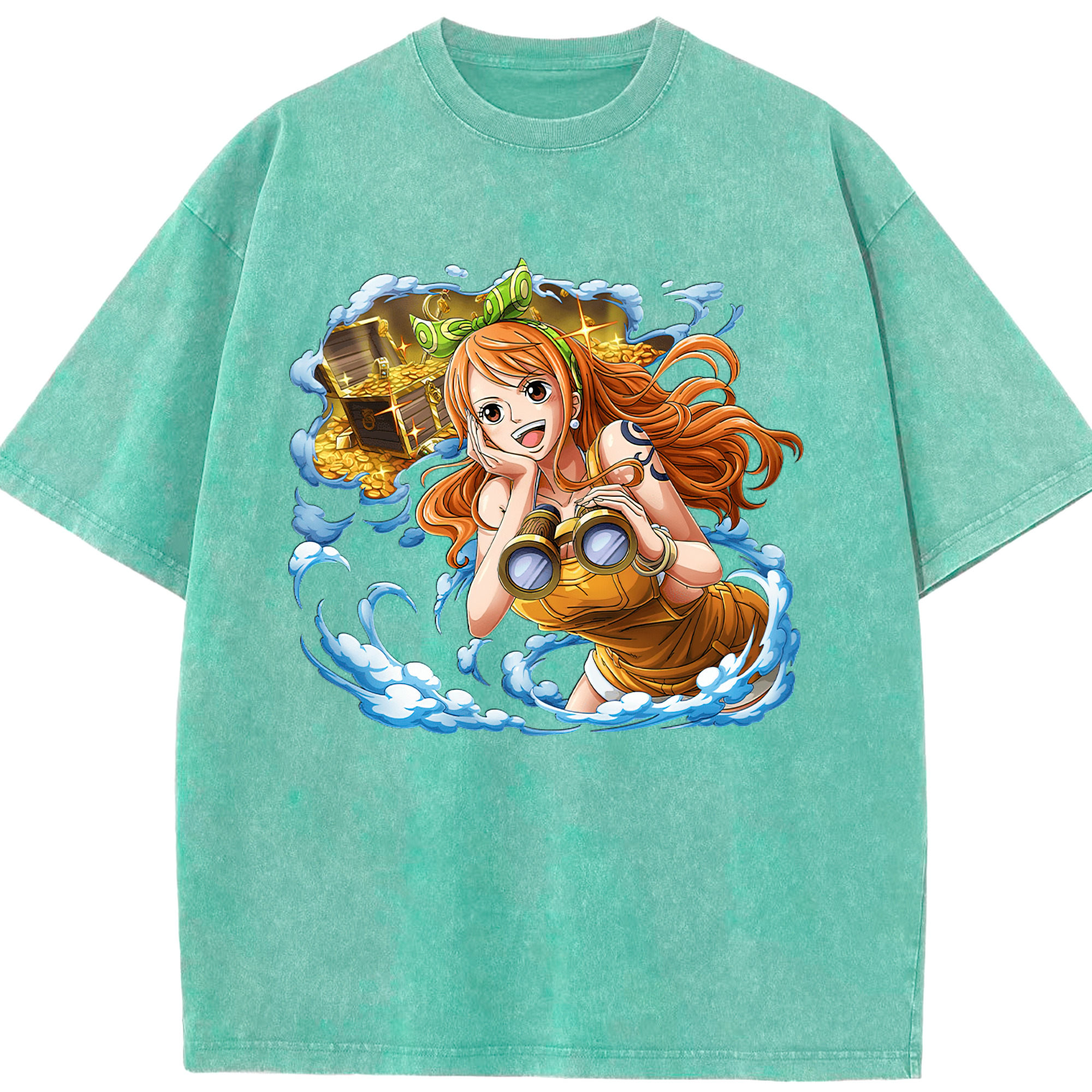 ワンピース ナミ ONE PIECE Nami 綿100% ヴィンテージ風 半袖Tシャツ（フロントプリント）